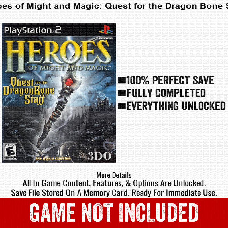 Heroes of Might and Magic Quest for the 100% PS2 Memory Card All CHEATS ITEMS