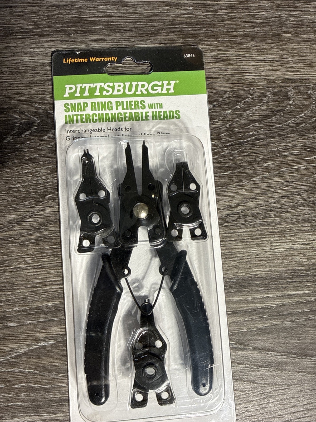 Pittsburgh Snap Ring Pliers with Interchangeable Heads #63845 Vinyl Grip Handles