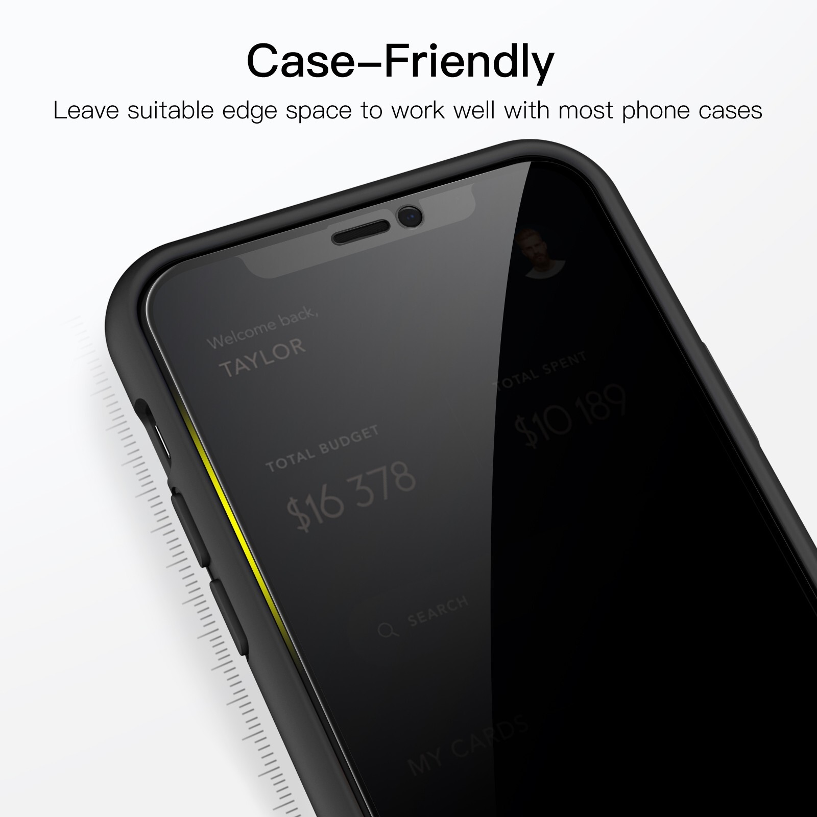 JETech Privacy Full Coverage Screen Protector for iPhone 11 Pro Max/XS Max 6.5''
