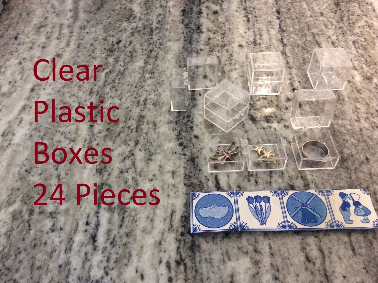 1"x1x1 Clear Plastic Hinged Storage Box Cube Beads Jewelry Tooth Fairy Container