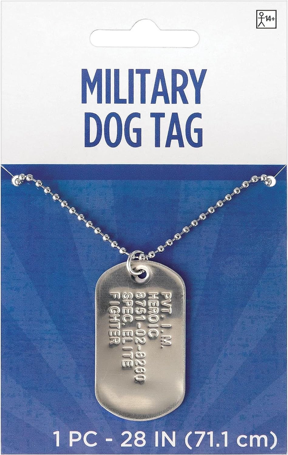 Military Dog Tag Soldier Army Fancy Dress Up Halloween Adult Costume Accessory