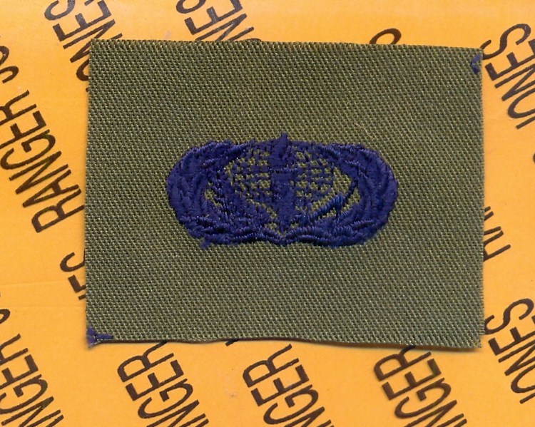 USAF Air Force Services Qualification OD Green & Blue badge patch