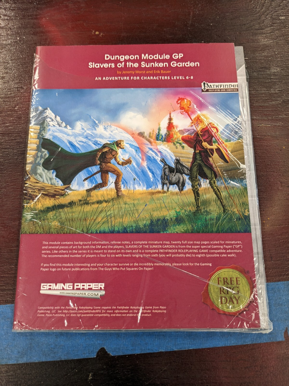 Dungeon Module GP Slavers Of The Sunken Garden Pathfinder Free RPG Torn Shrink