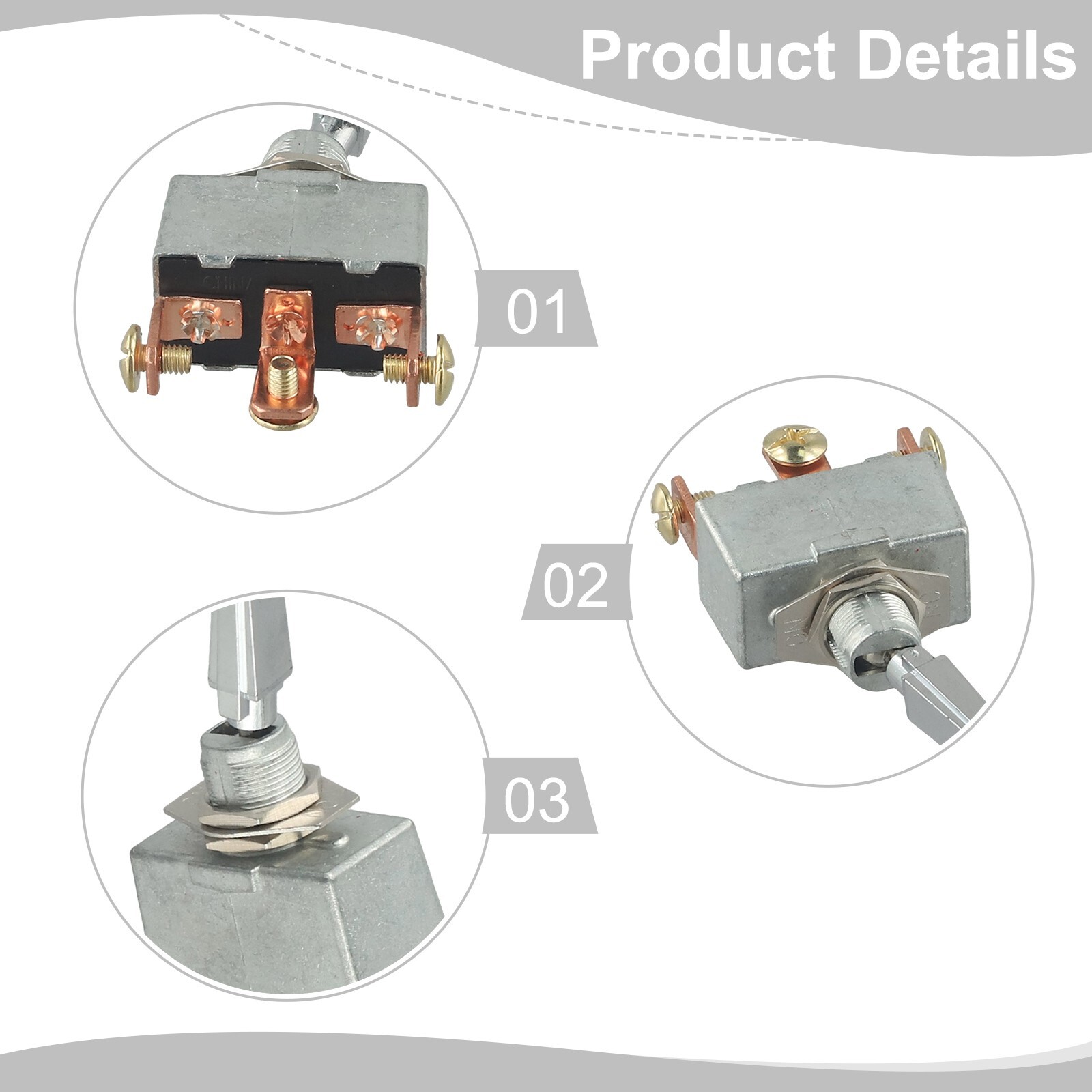 50 Amp for TOGGLE Switch 3 Way Chrome Finish High Amperage Capacity