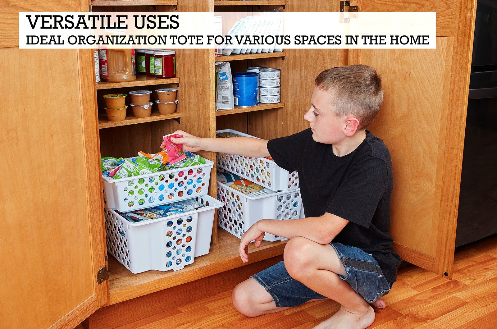 Short Slide-It Baskets, 2 Pack, Stacking and Sliding Modular Storage, Great O...
