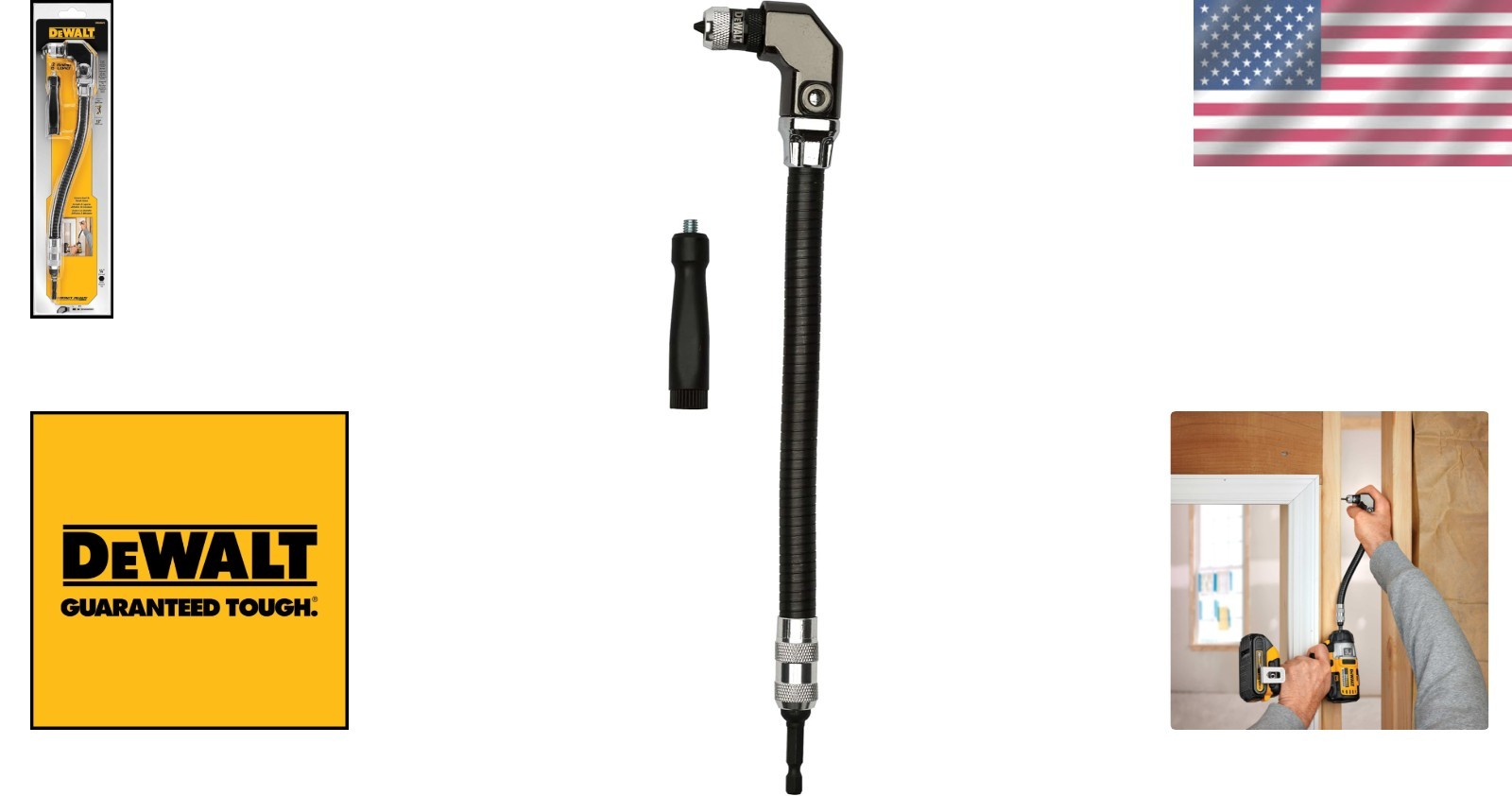 Right Angle Drill Attachment 12-Inch Black
