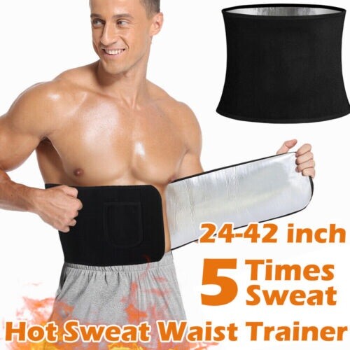 Men Sweat Waist Trimmer Exercise Belt Burn Fat Body Shaper Weight Loss Girdles++