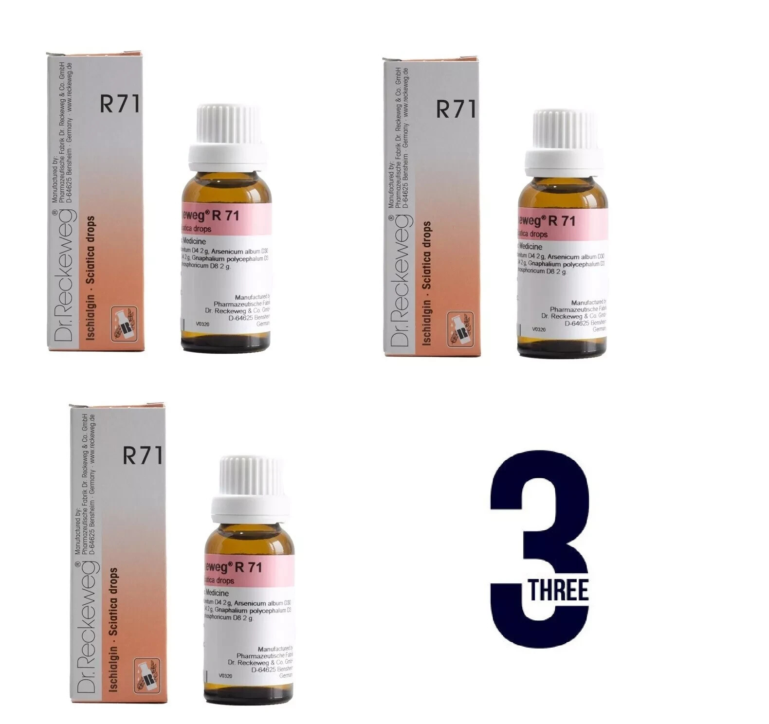 Dr. Reckeweg R71 – Sciatic Discomfort Support Drops (22ml, Pack of 3) Free ship