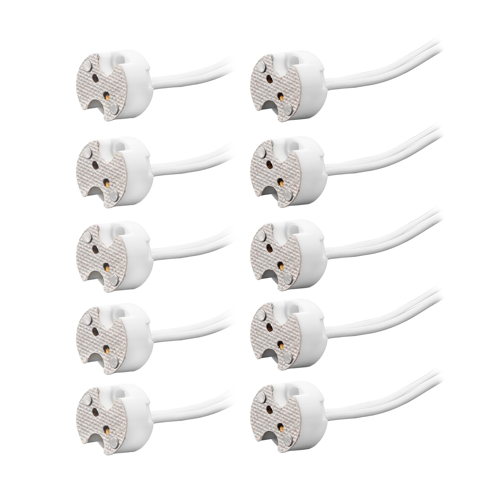 10 Pack LED MR16 Socket GU5.3 Socket LED Halogen Lamp Ceramic Wire Connector Bas