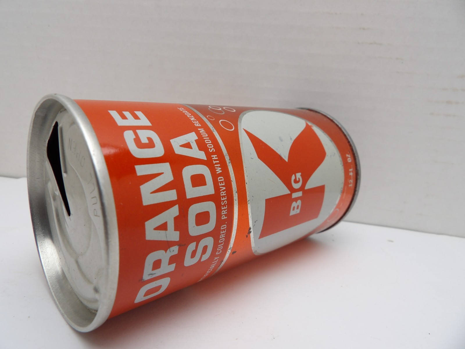 BIG K ORANGE STRAIGHT STEEL FAN TAB SODA POP CAN CINCINNATI OHIO 45201