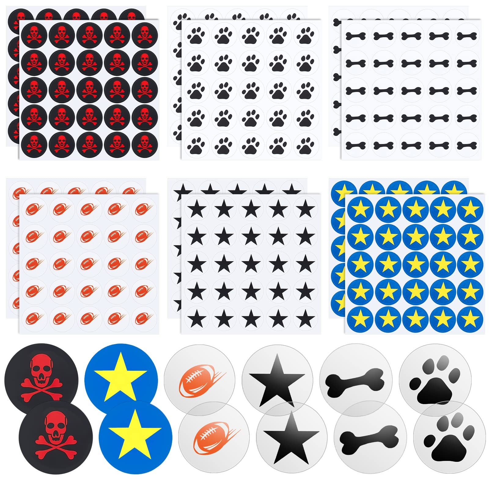 Gueevin 300 Pieces 12 Sheets Football Helmet Decals Award Multicolor