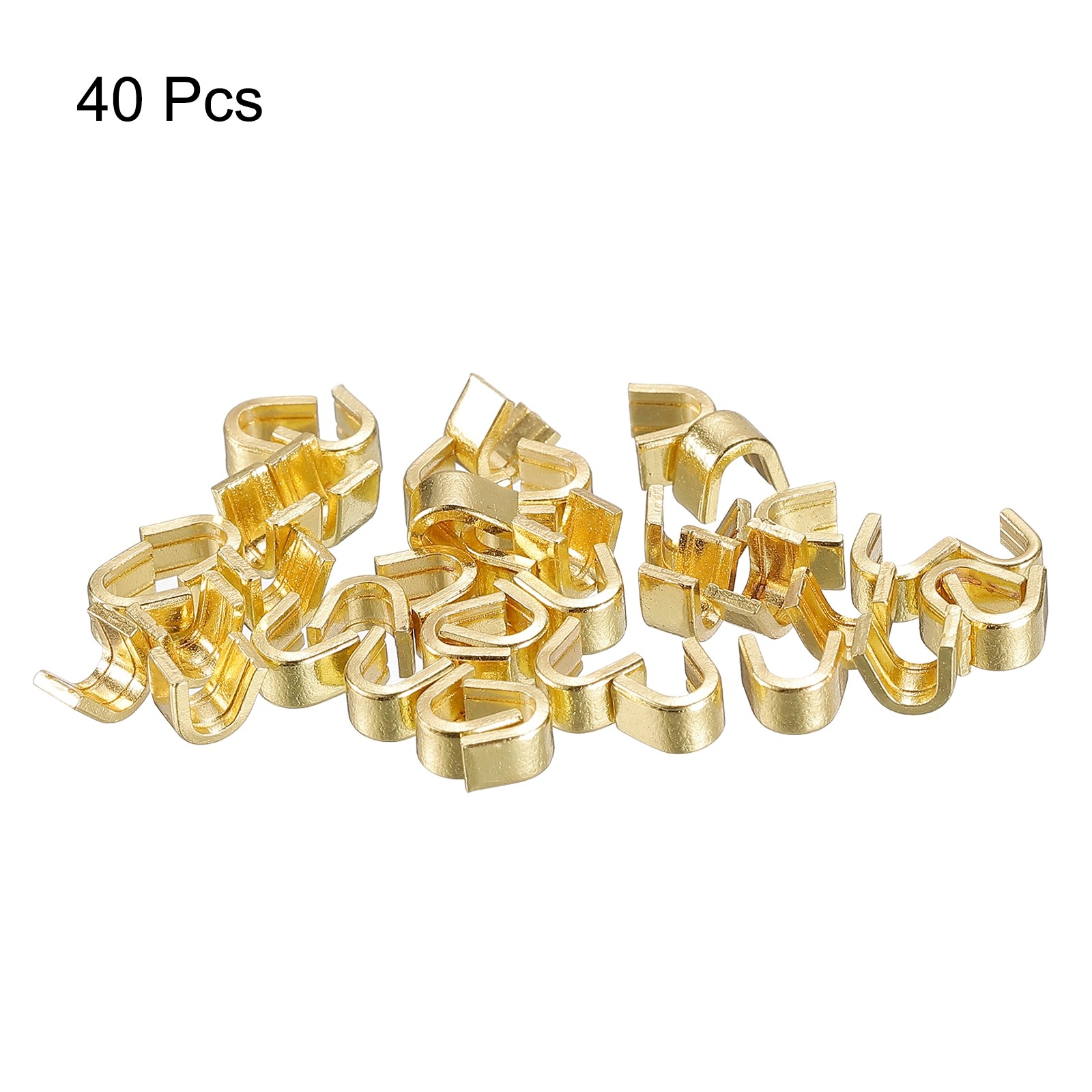 40Pcs #8 U Shape Top Stoppers for Zippers Replacing, Gold Tone