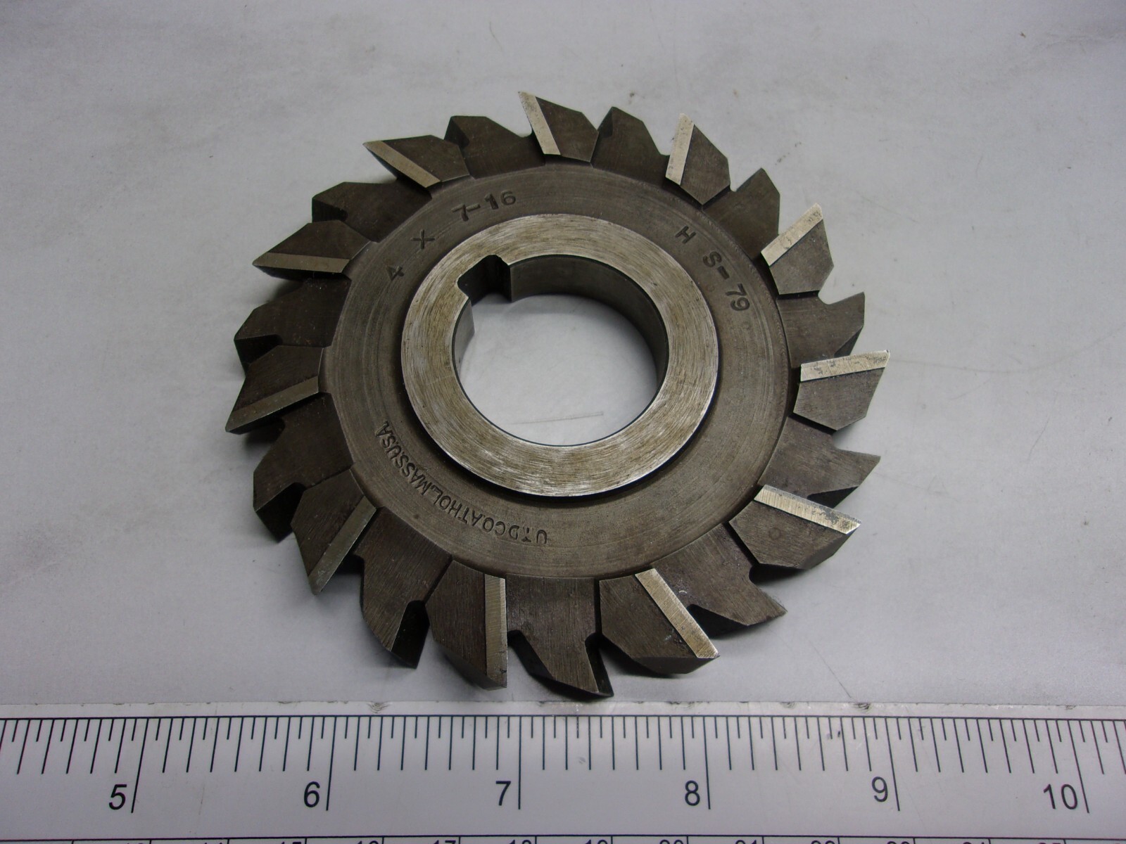UTD CO. HSS 4" x 7/16" SIDE MILLING CUTTER STAGGERED TOOTH 1-1/4" BORE, 0611A