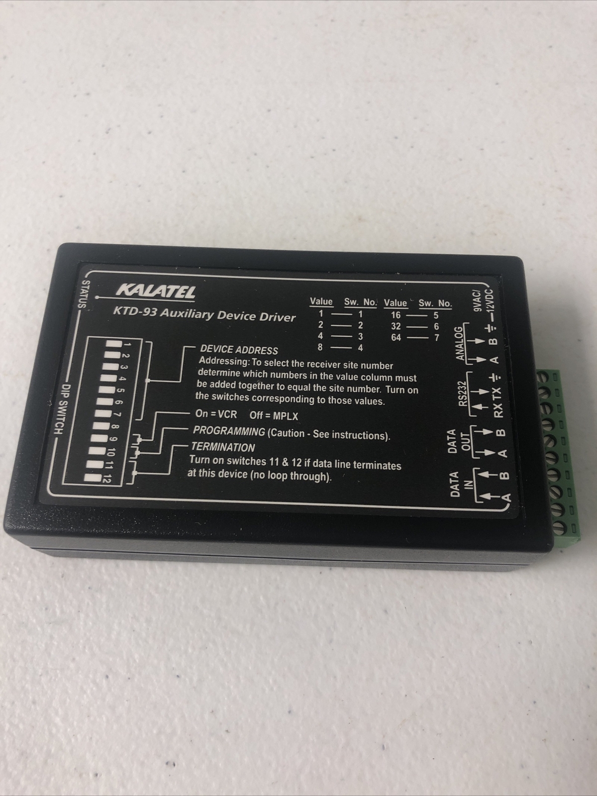 GENUINE GE INTERLOGIX KALATEL KTD-93 AUXILIARY DEVICE DRIVER