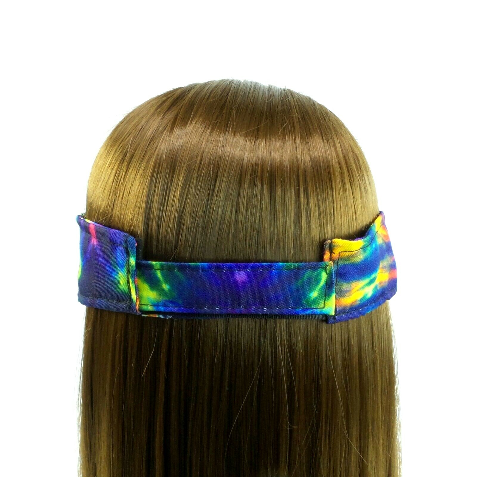 Tie Dye Sun Visor Dark Rainbow Starburst Hat Multi Color Unisex Adjustable Fit