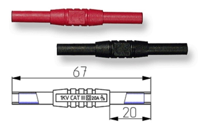 Test Lead Multimeter Extension Joiner Adaptor 4mm Coupler Coupling Leads JPSS103
