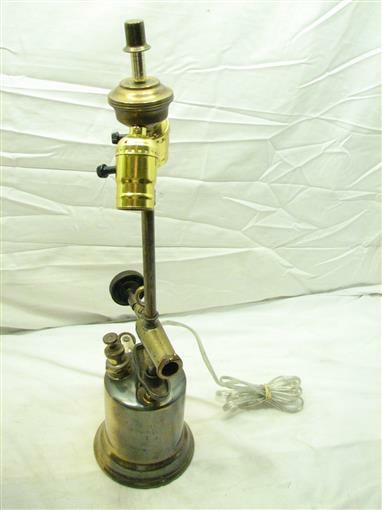 Vintage Otto Bernz Gas Blow Torch Table Lamp Light Tool Man Cave Decor