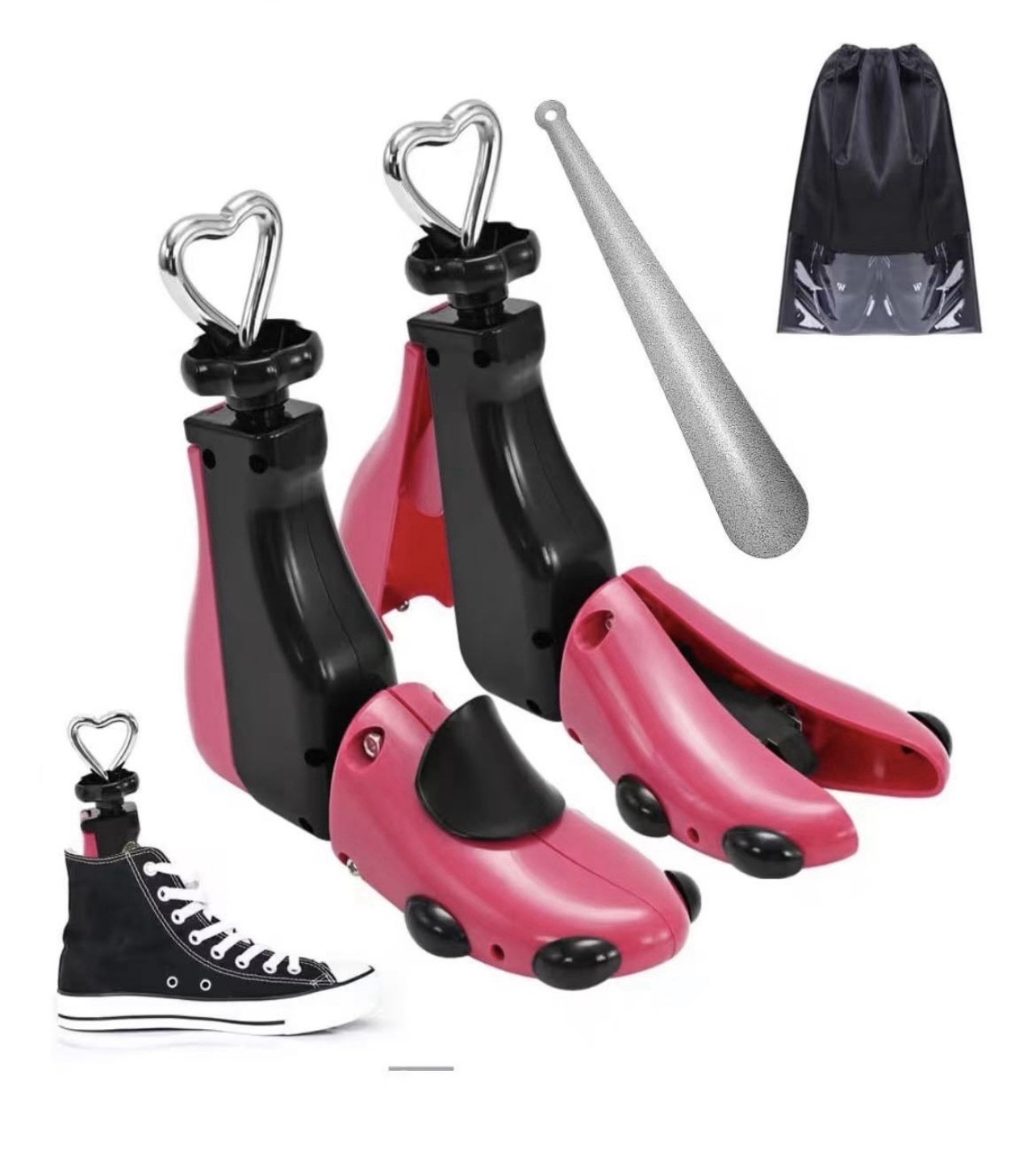 2pcs Pink  Shoe Stretcher Adjustable Width Leng  Small siz (Wm's6-10;men's 5-9)