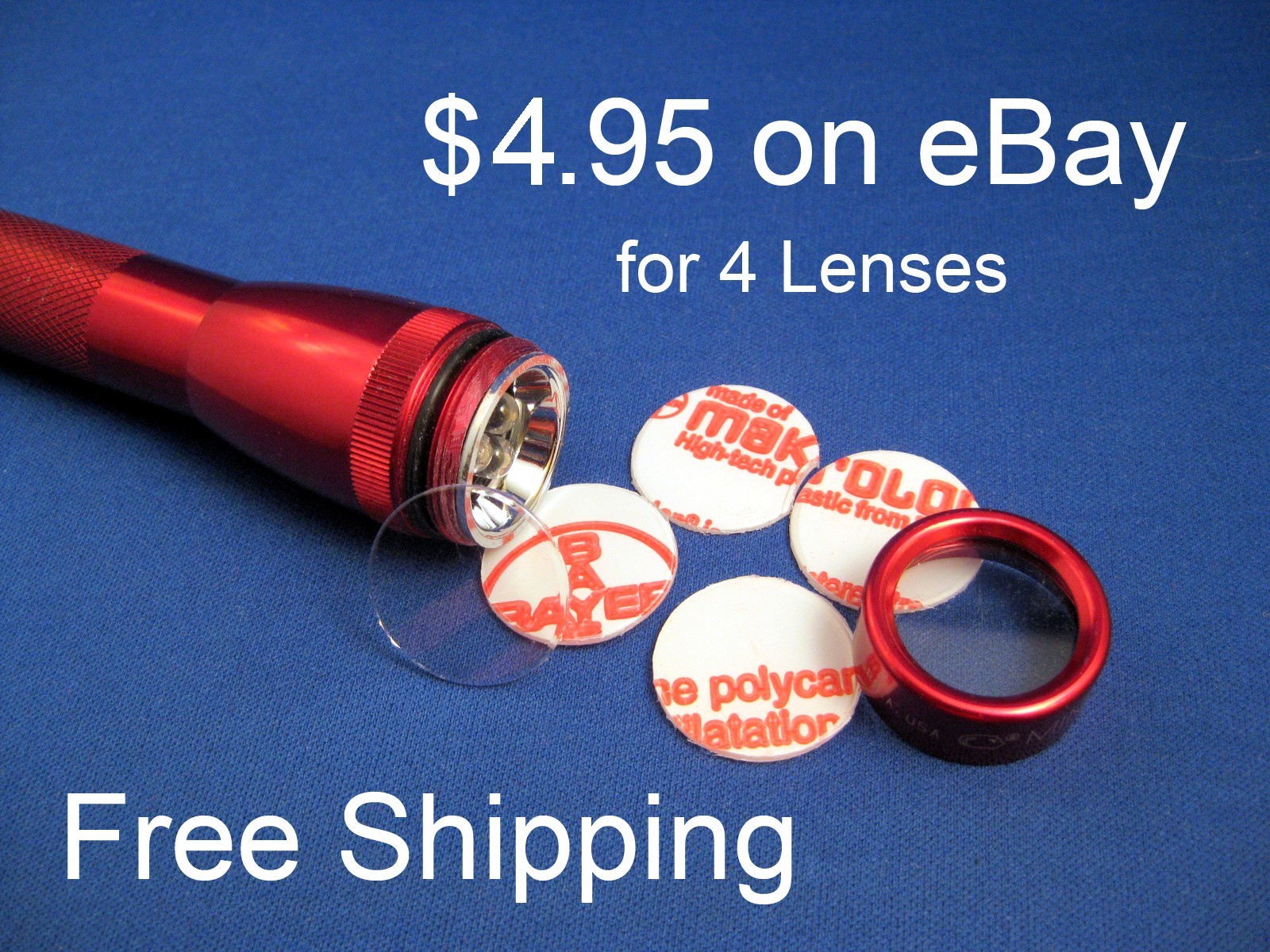 AA Mini Maglite Shatterproof Crystal Clear Lens (4 lenses) $4.95 FREE SHIPPING