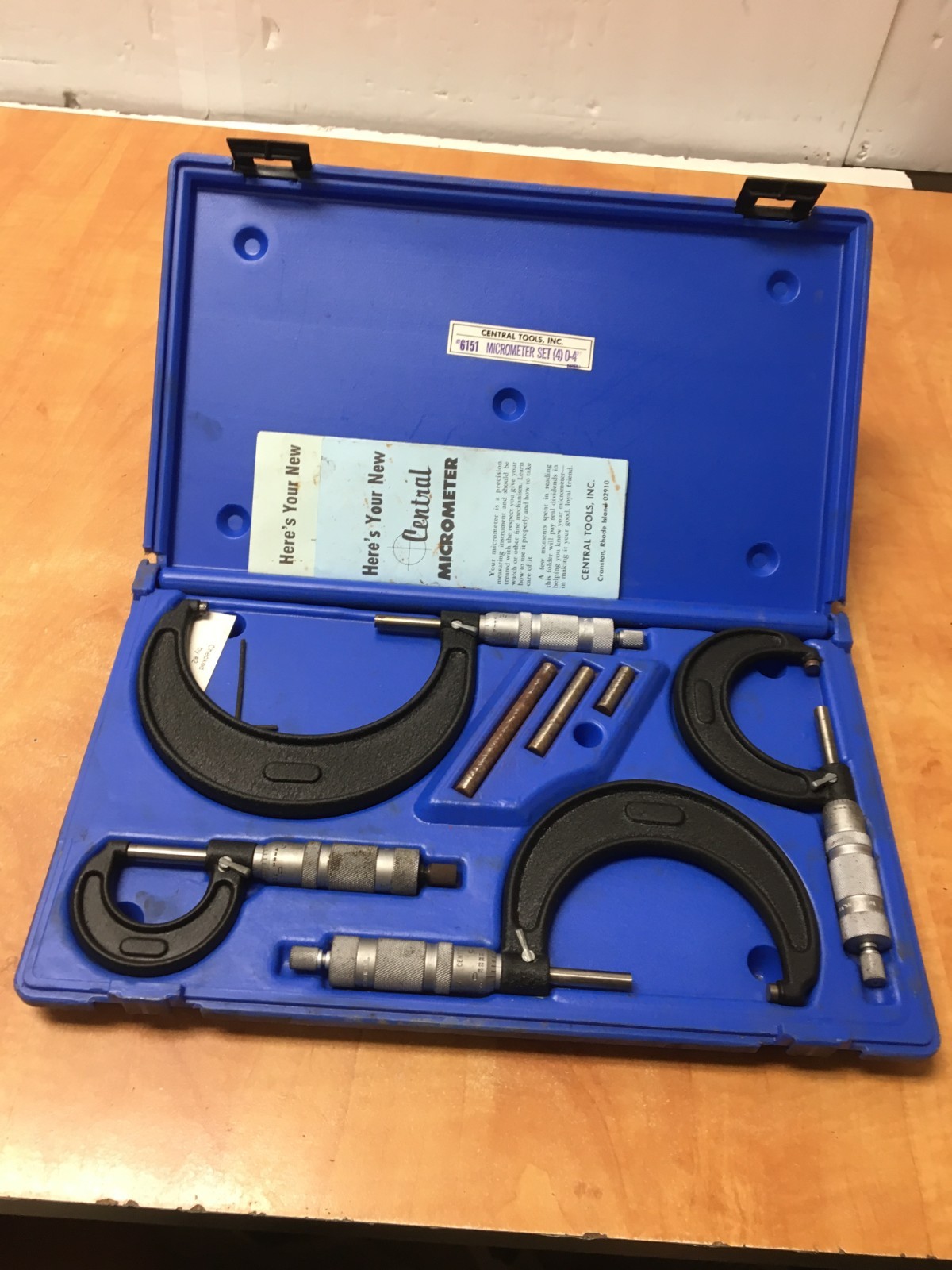 Central Tools 6151 0-4" Micrometer 4pc Set w/ Case