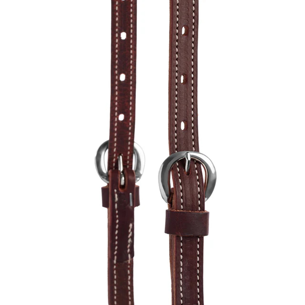 10-0093 Weaver Latigo Leather Flat Sliding Ear Headstall - Burgundy NEW