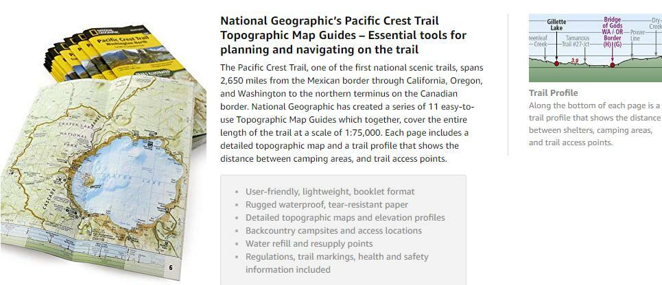Pacific Crest Trail Maps National Geographic Complete PCT Topo Map Pack Bundle