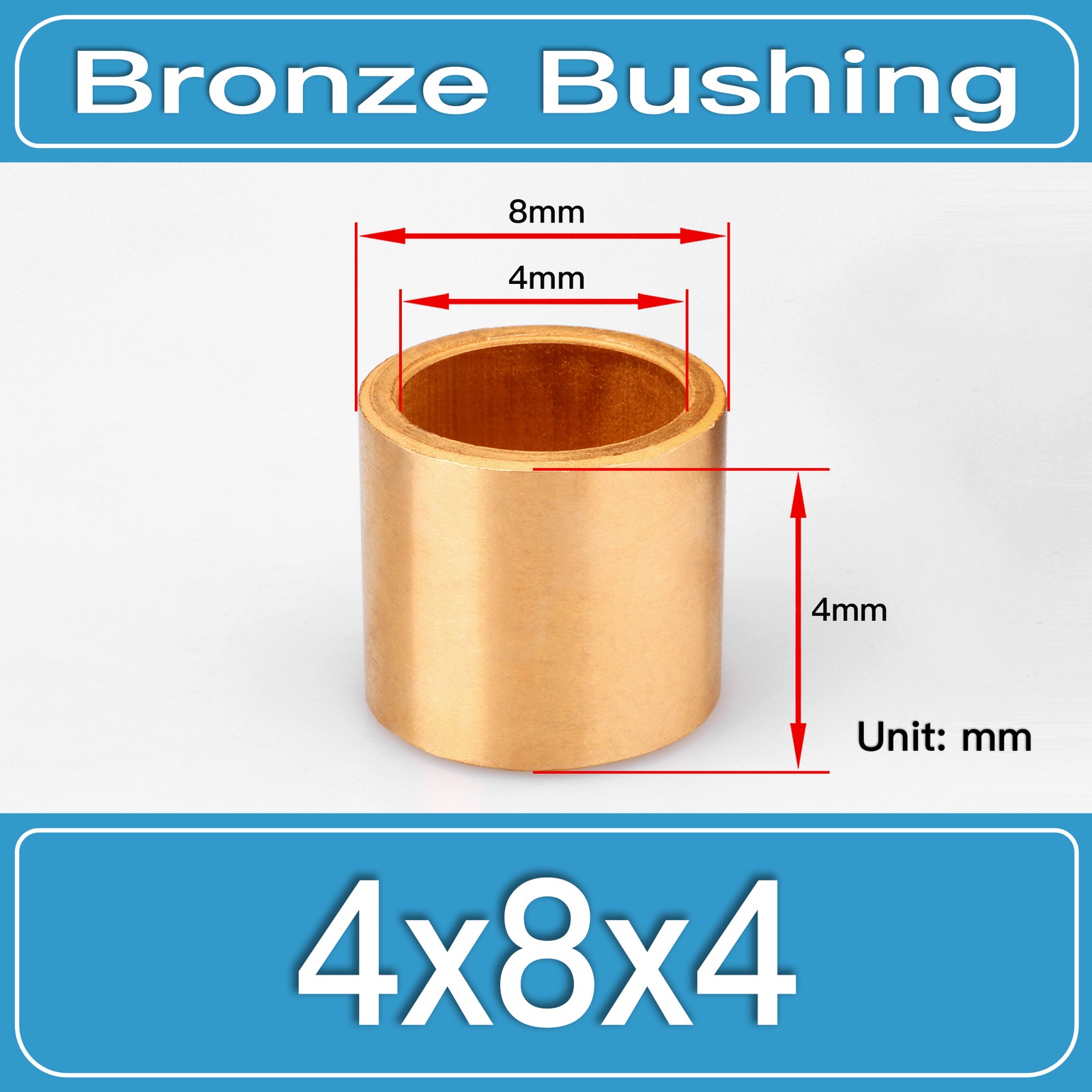 4x8x4mm SAE841 Sintered Bronze Self-Lubricating Sleeve Bushing 26PCS