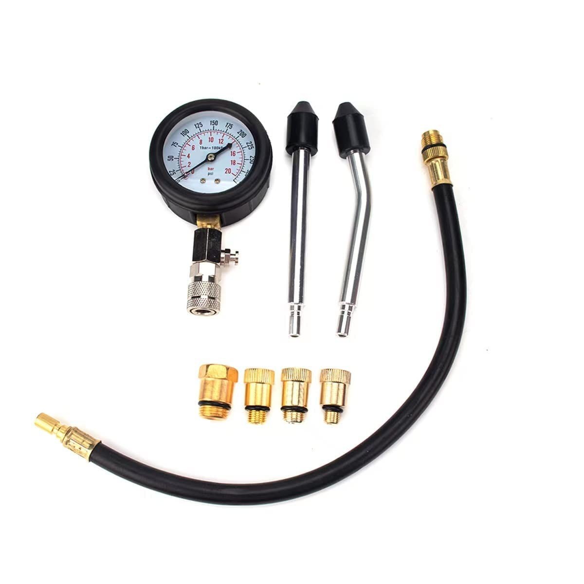 8PCS Compression Tester, Engine Compression Tester kit Professional Petrol Ga...