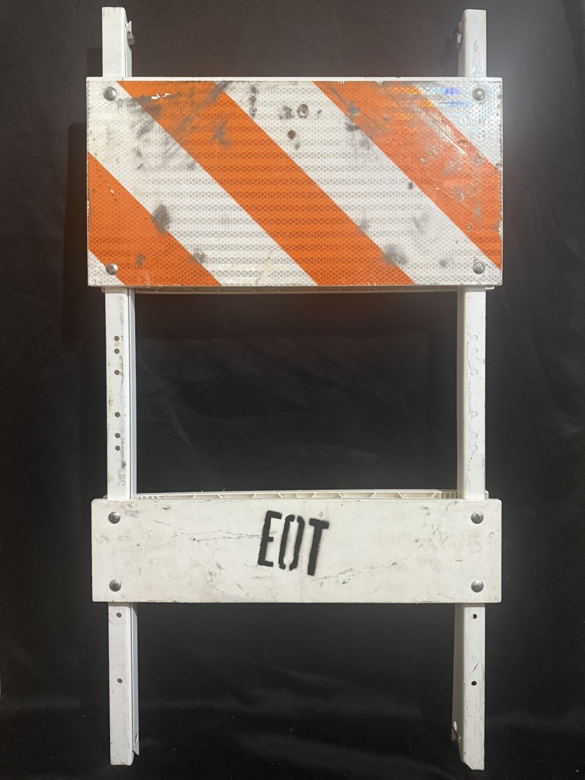 Type I Barricade Used Authentic Retired Reflective Street Traffic Warning Sign