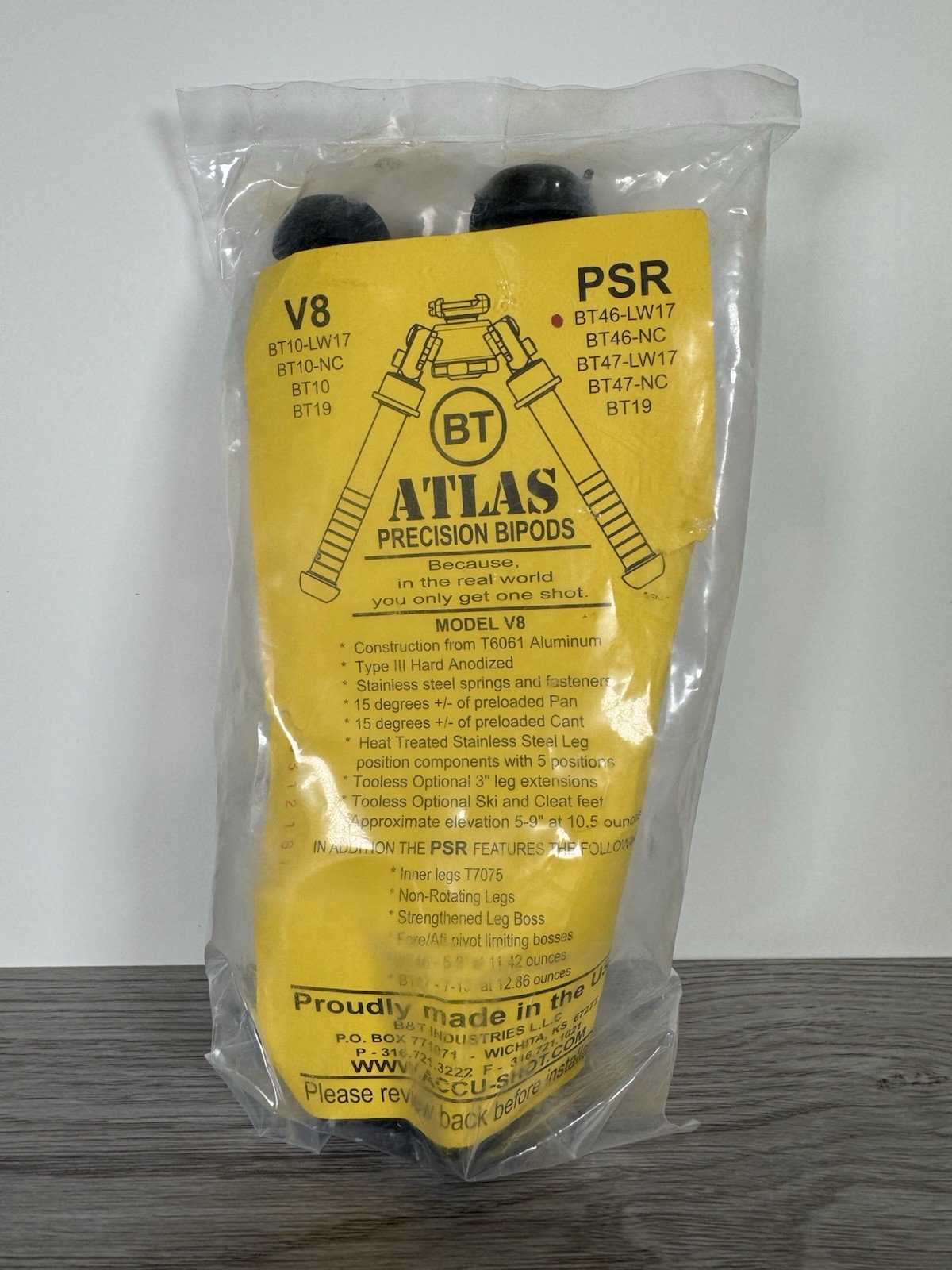 Accu-Shot Atlas PSR Bipod with ADM 170S Lever BT46-LW17 New In Original Packing