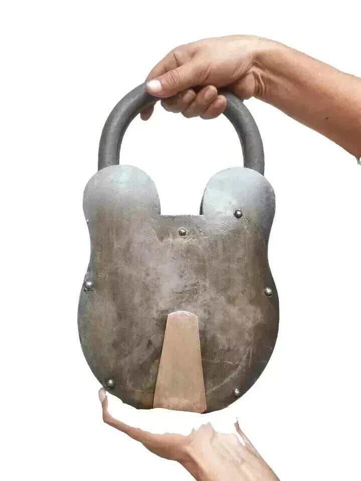 14" Big Padlock Handcrafted Vintage with Two Keys Antique Padlock Reproduction