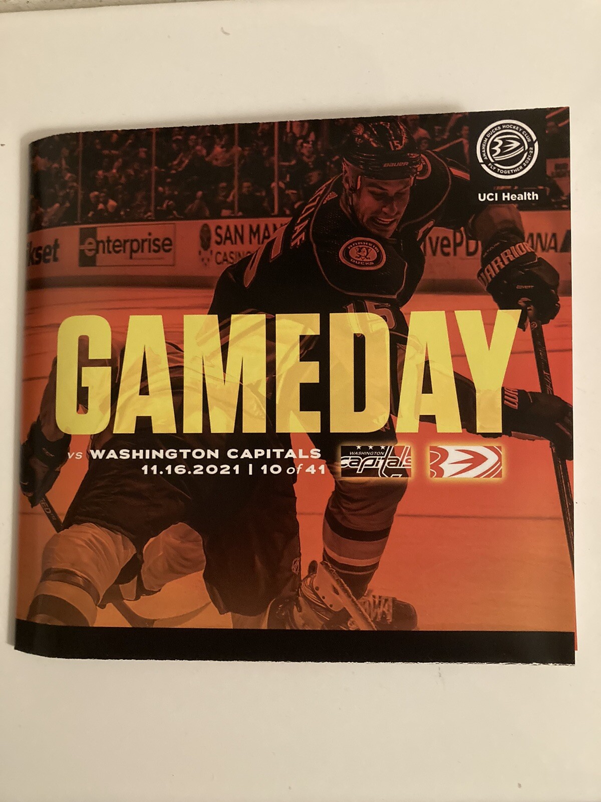 NHL Anaheim Ducks v Washington Capitals GAMEDAY PROGRAM - Getzlaf 1000 Points!