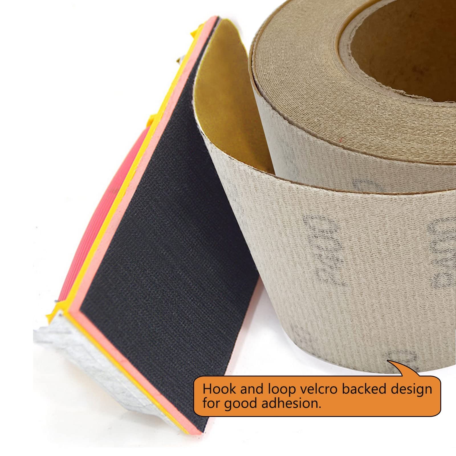 80 Grit Hook and Loop Sandpaper Roll, 2-3/4" X 20 Yard Aluminium Oxide Hook-a...