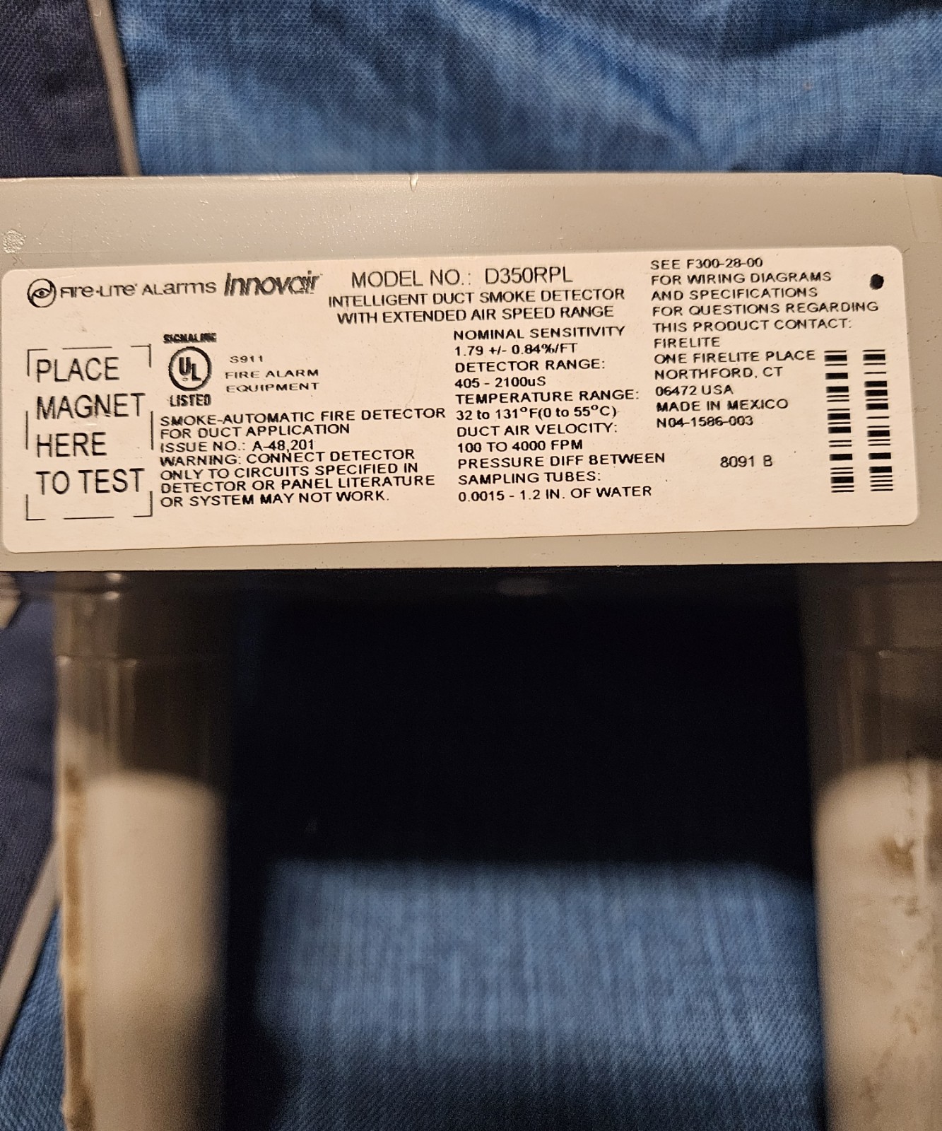 Firelite Innovair D350RPL Intelligent Duct Smoke Detector Board Only.