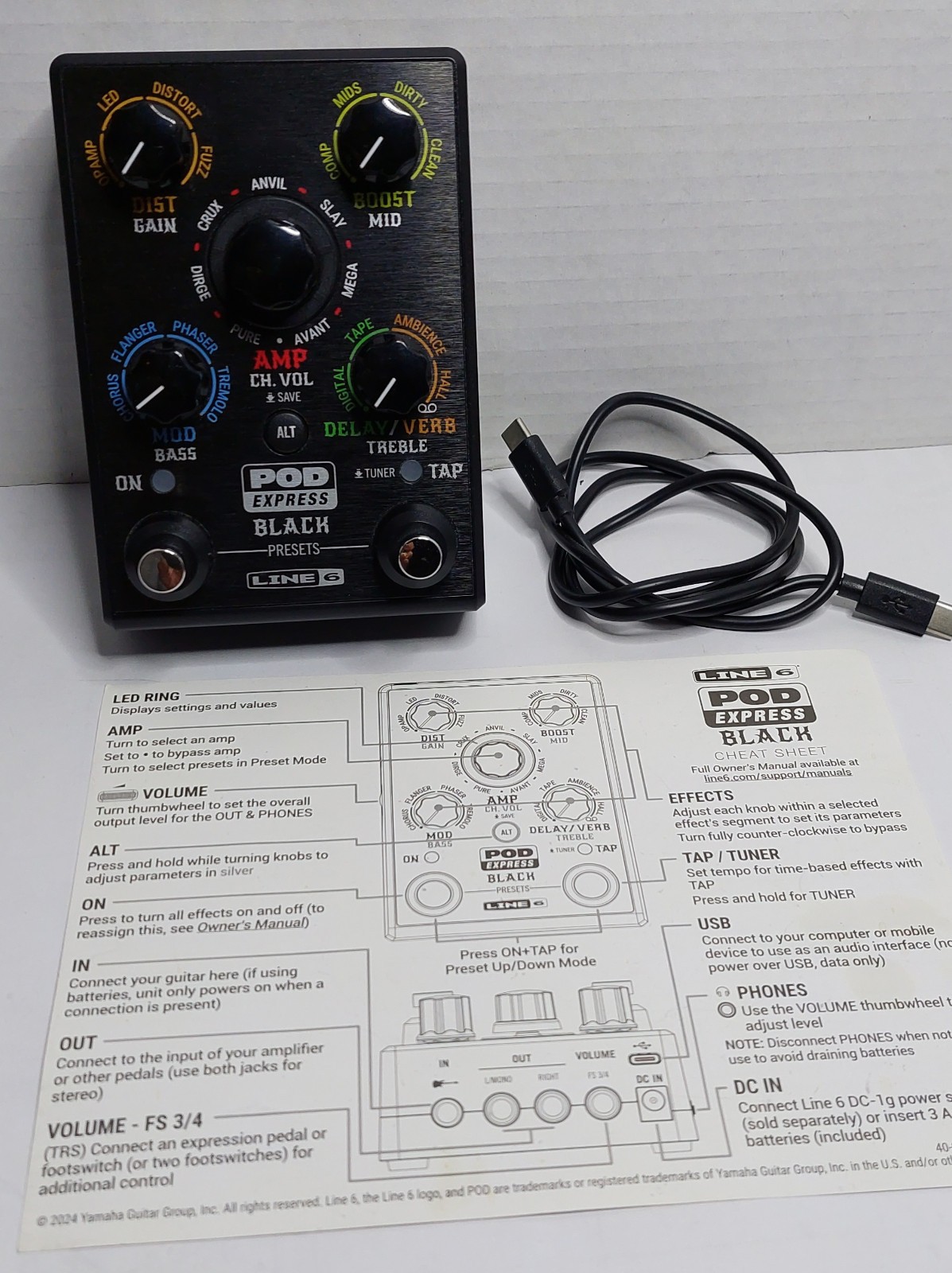 Line 6 POD Express Black Multi-FX Pedal - Black - Used