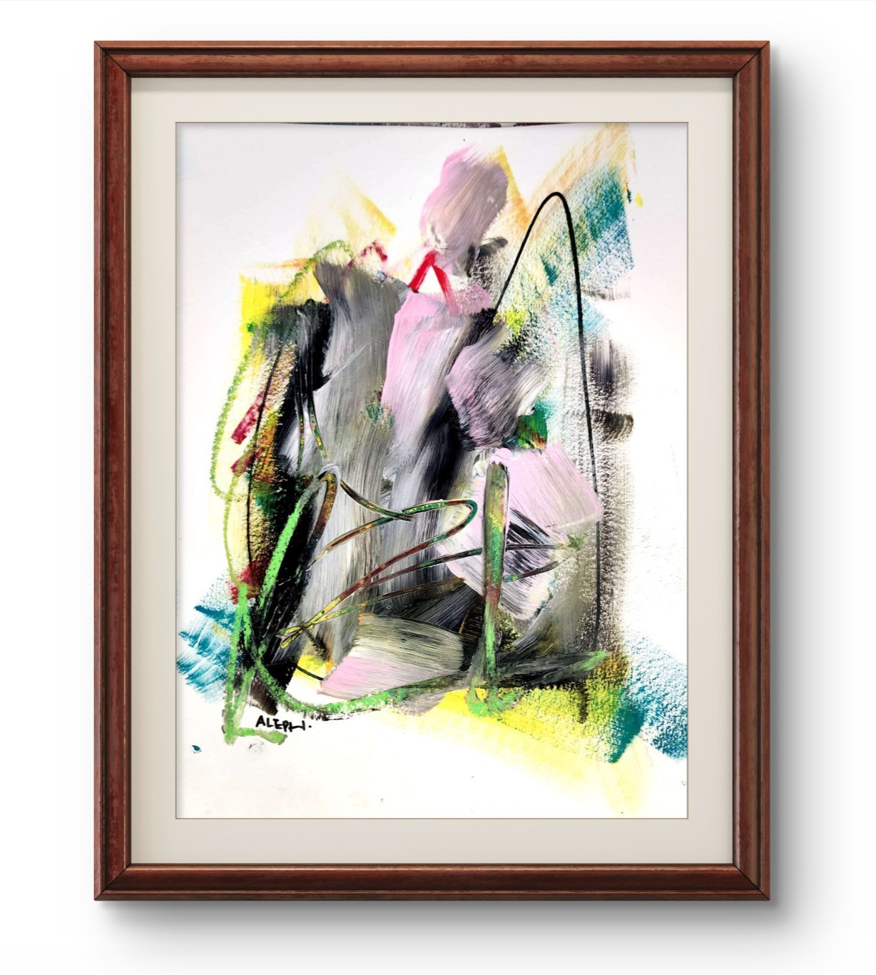 Aleph Original Art 6 14x11  Abstract Expressionism On Paper