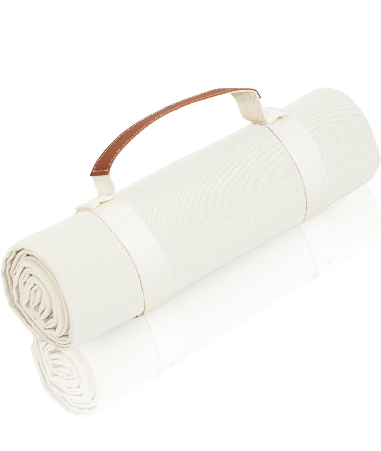 Camping Mat Blanket, Extra Large White 4'9" x 6'7", Lightweight Sturdy Canvas
