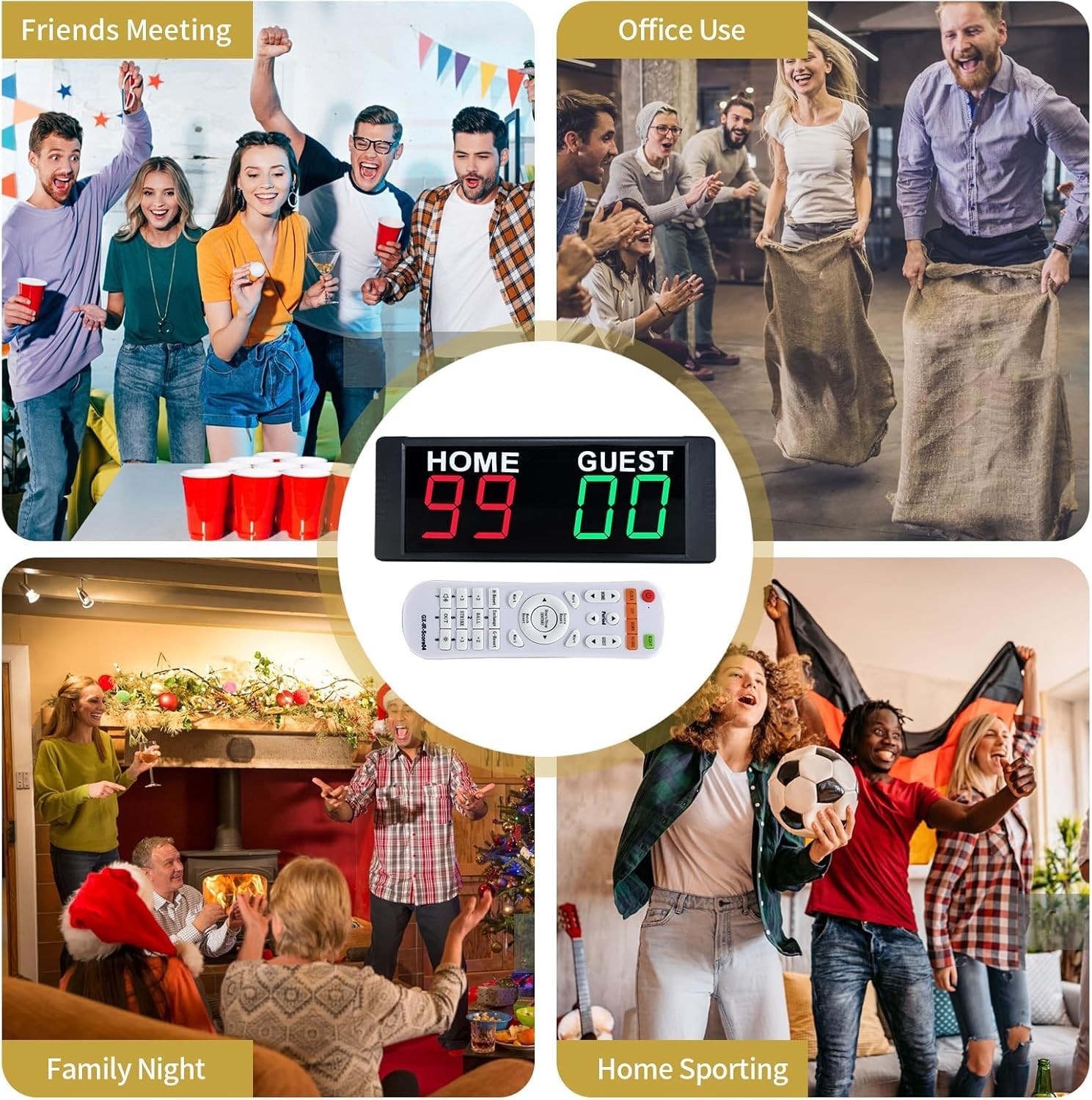 Portable Electronic Scoreboard with 2 Button Control, Digital Scoreboard with...