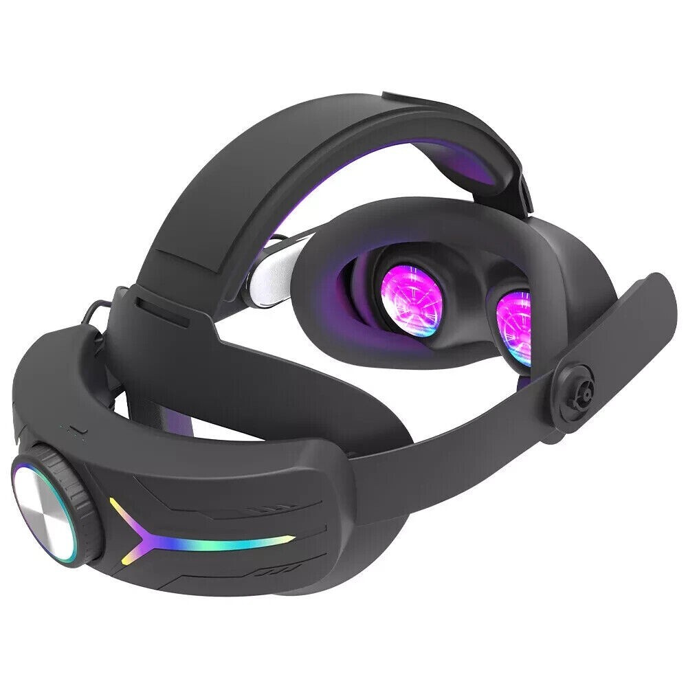 Adjustable RGB Head Strap with 12000mAh Battery for Meta Quest 3S VR Accessories