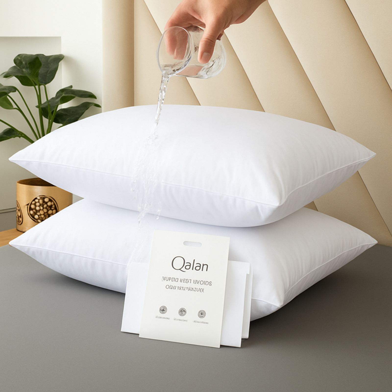 Waterproof Pillow Covers Zippered 6 Pack Standard Queen King Pillow Protectors