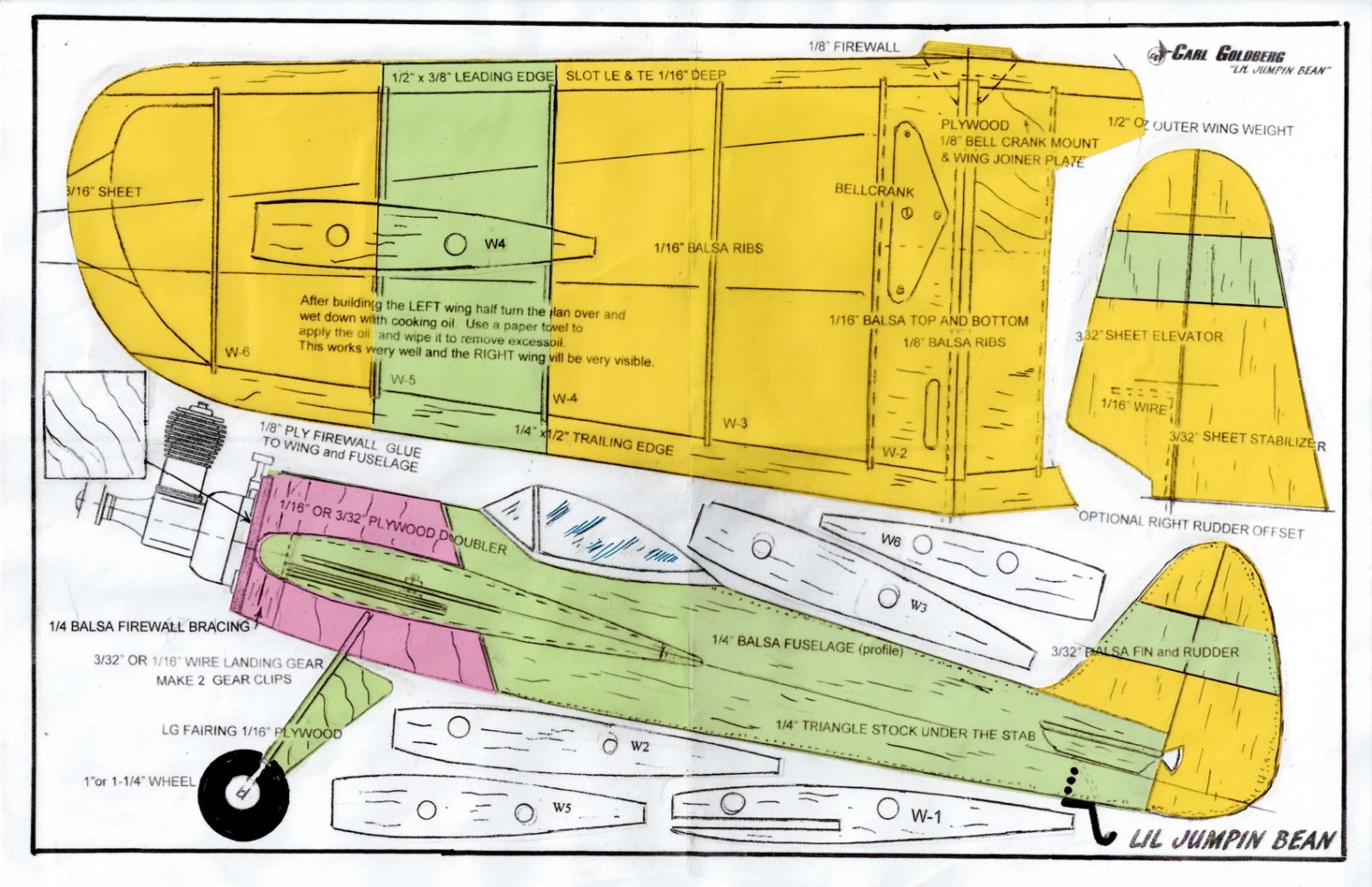 1/2 A profile "Lil Jumpin Bean " U-Control plans