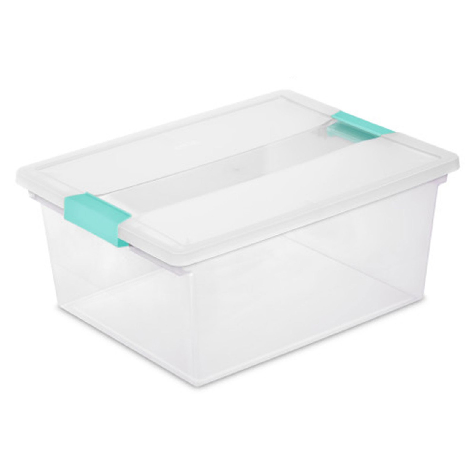 Sterilite 18.7 Gal Clip Box, Stackable Plastic Storage Bins with Lids, 4 Pack
