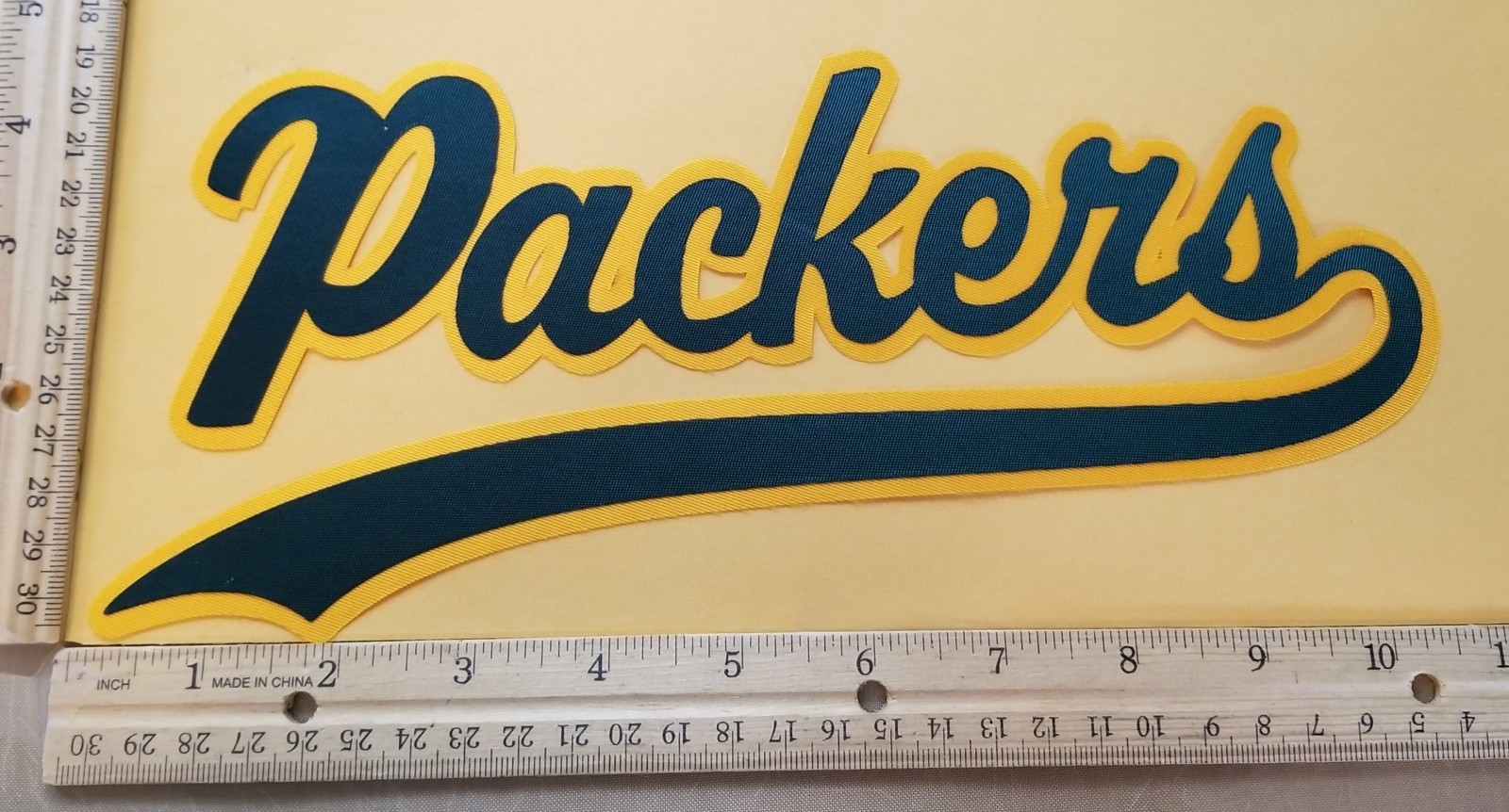 HUGE PACKERS IRON-ON PATCH - 5" x 11"