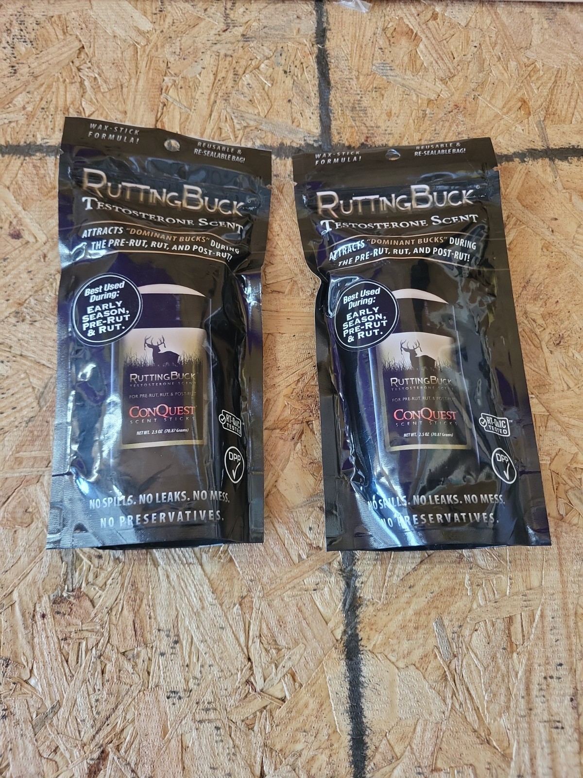 (2-SET) ConQuest Scent Stick Rutting Buck Testosterone Scent 2.5 oz Evercalm Rut