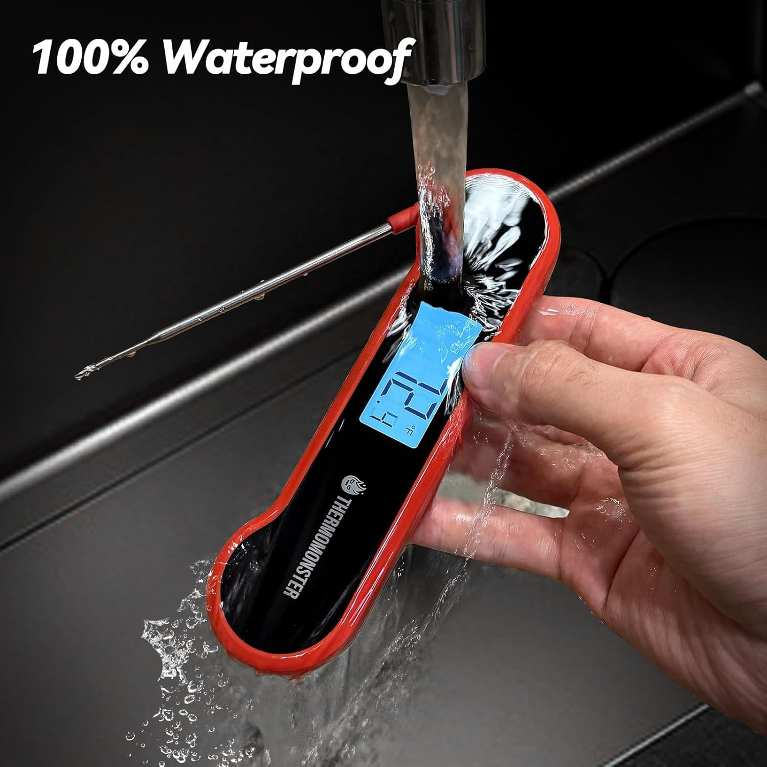 Instant Read Digital Meat Thermometer with ±0.5℉ Precision - Red