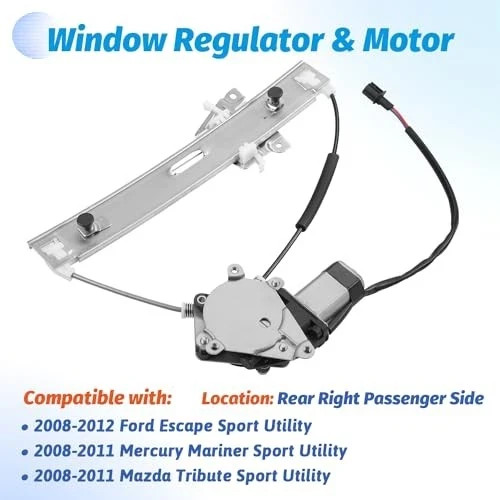 Rear Right Passenger Side Power Window Regulator with Motor Compatible with