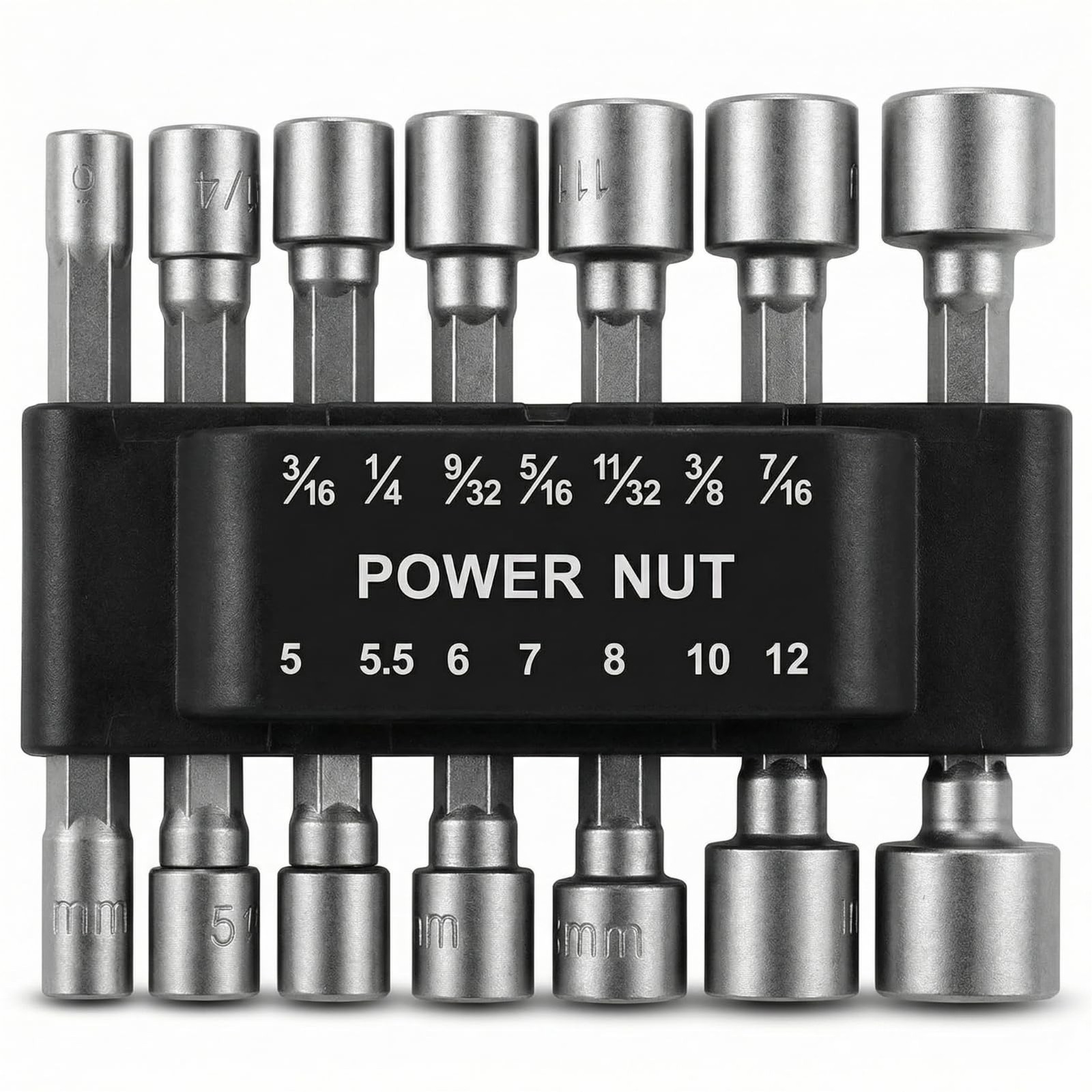 14 PCS Power Nut Driver Set for Impact Drill, Professional Metric & SAE Nut D...