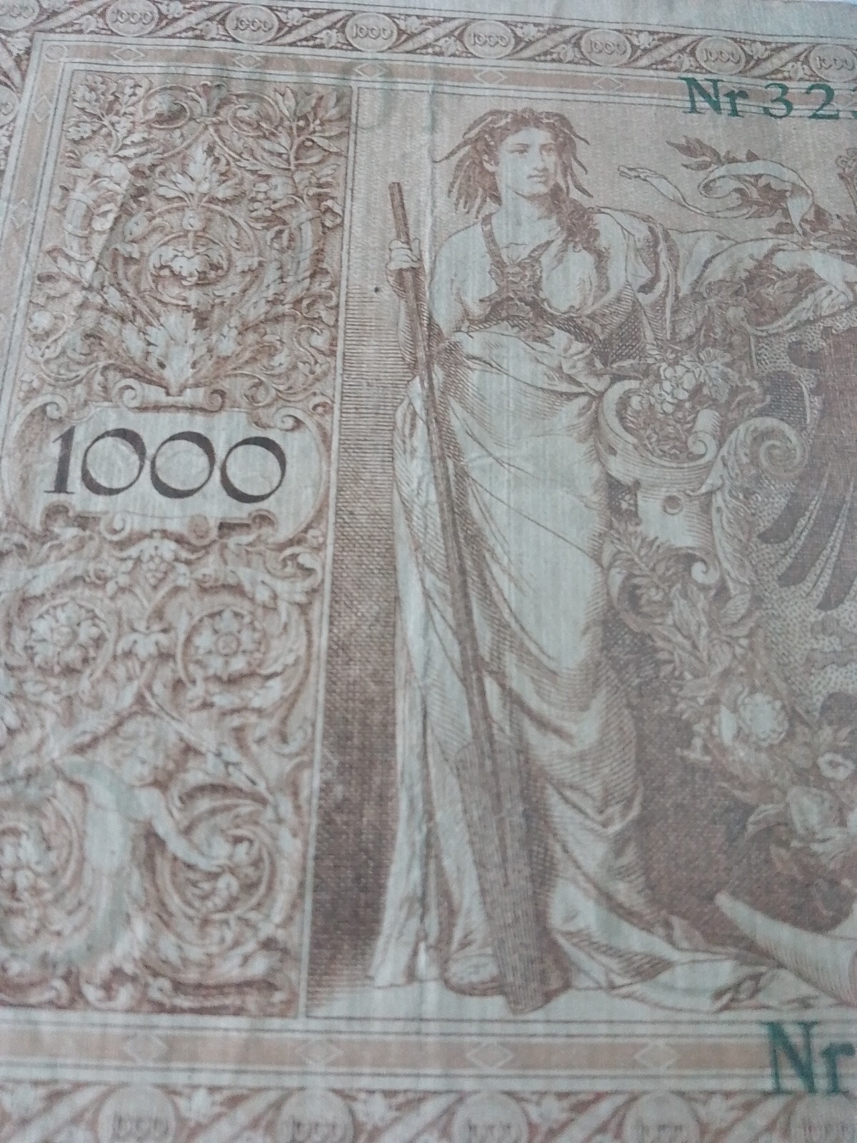 BANKNOTE 1000 Mark Green Marking