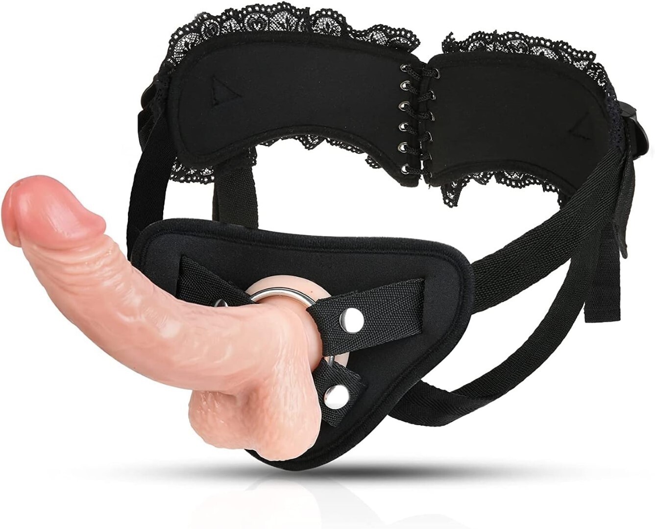 Adjustable Realistic 7.5 inch S.trap-on Silicone Harness strong suction-cup