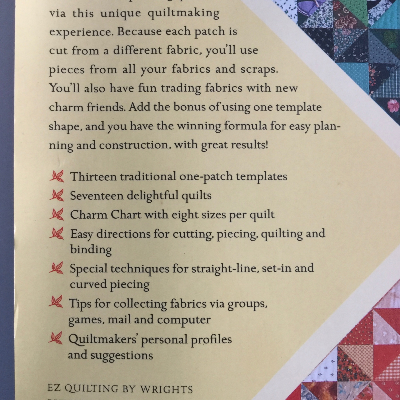 Charm Quilts by Beth Donaldson Quilting Pattern 13 One Patch Templates Book